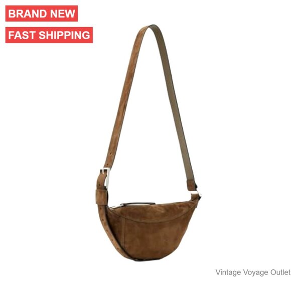 Soft Suede Crossbody Hobo Bag with Zipper Closure - Picture 4 of 6